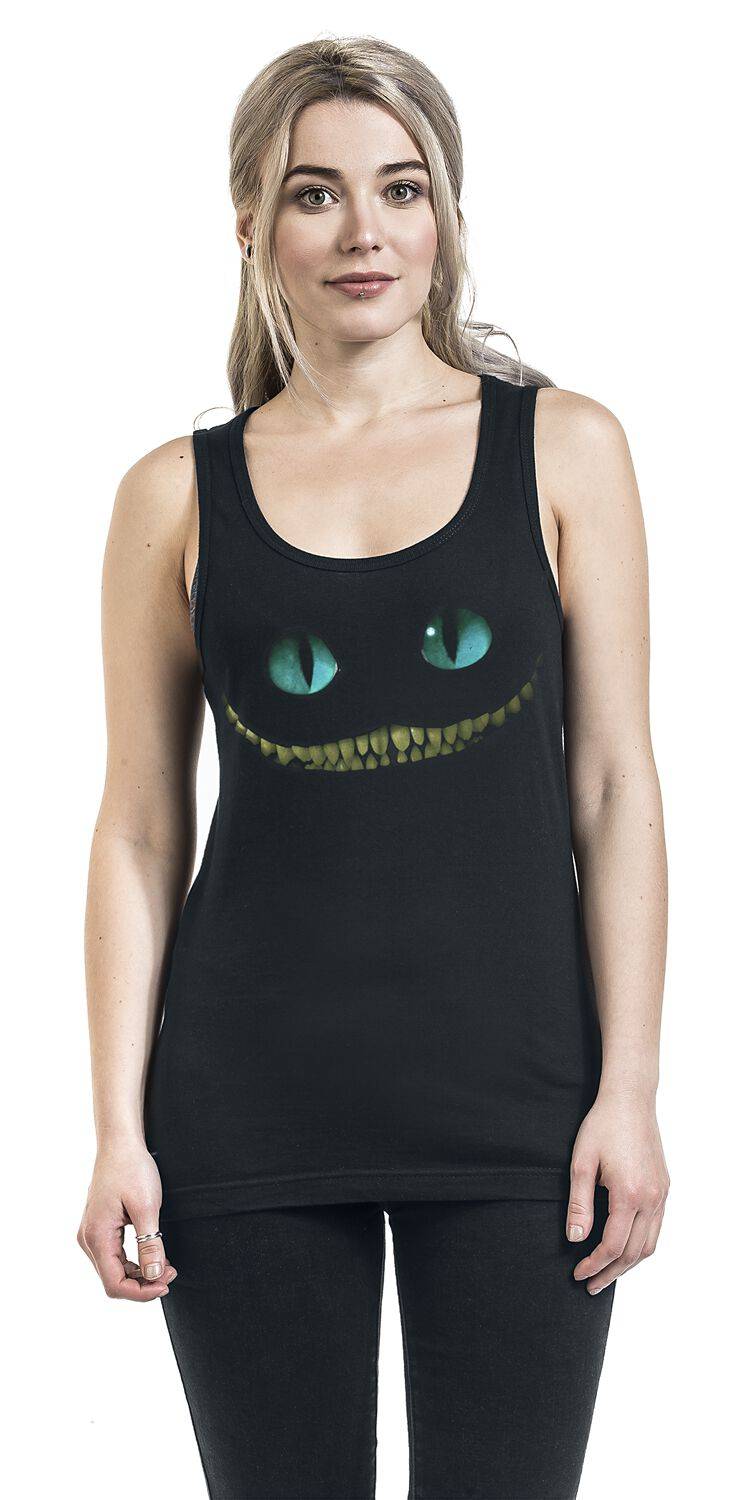 EMP "Grinsekatze - Lächeln" Top Schwarz Von Alice Im Wunderland