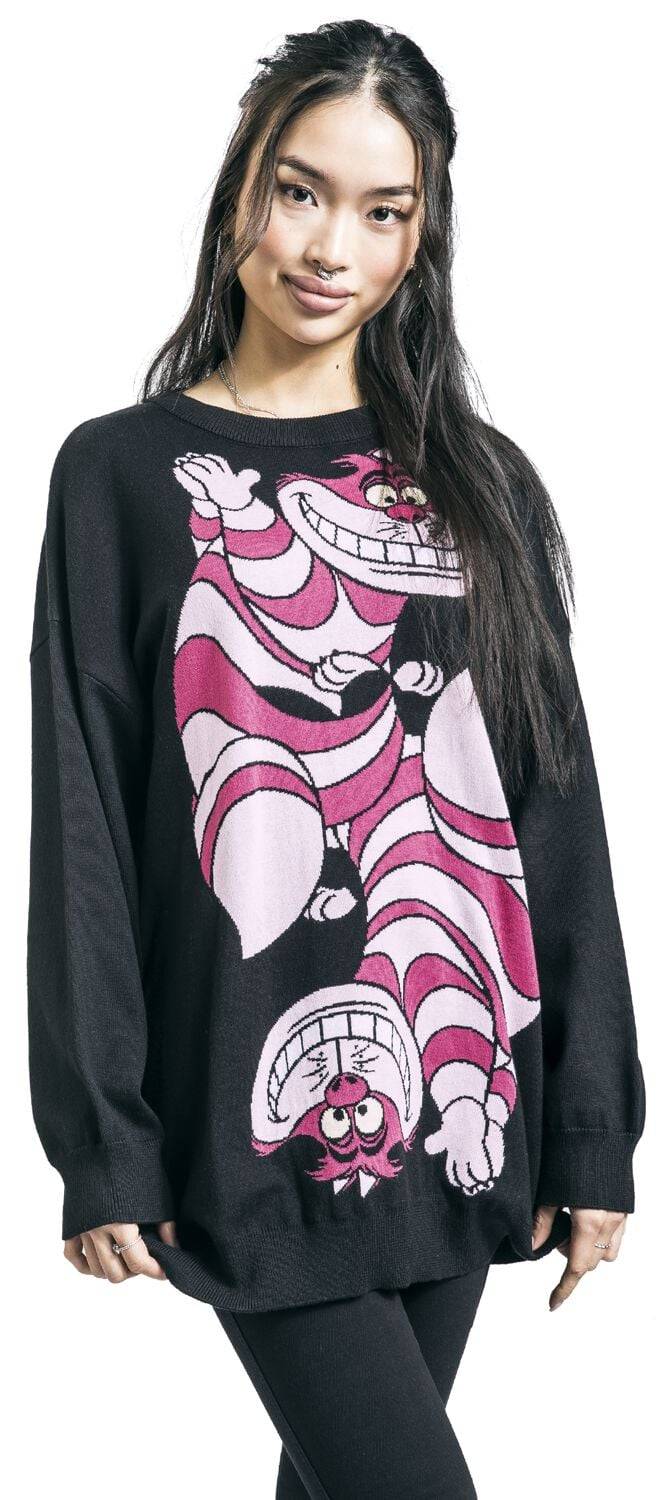 EMP "Grinsekatze" Strickpullover Schwarz Von Alice Im Wunderland