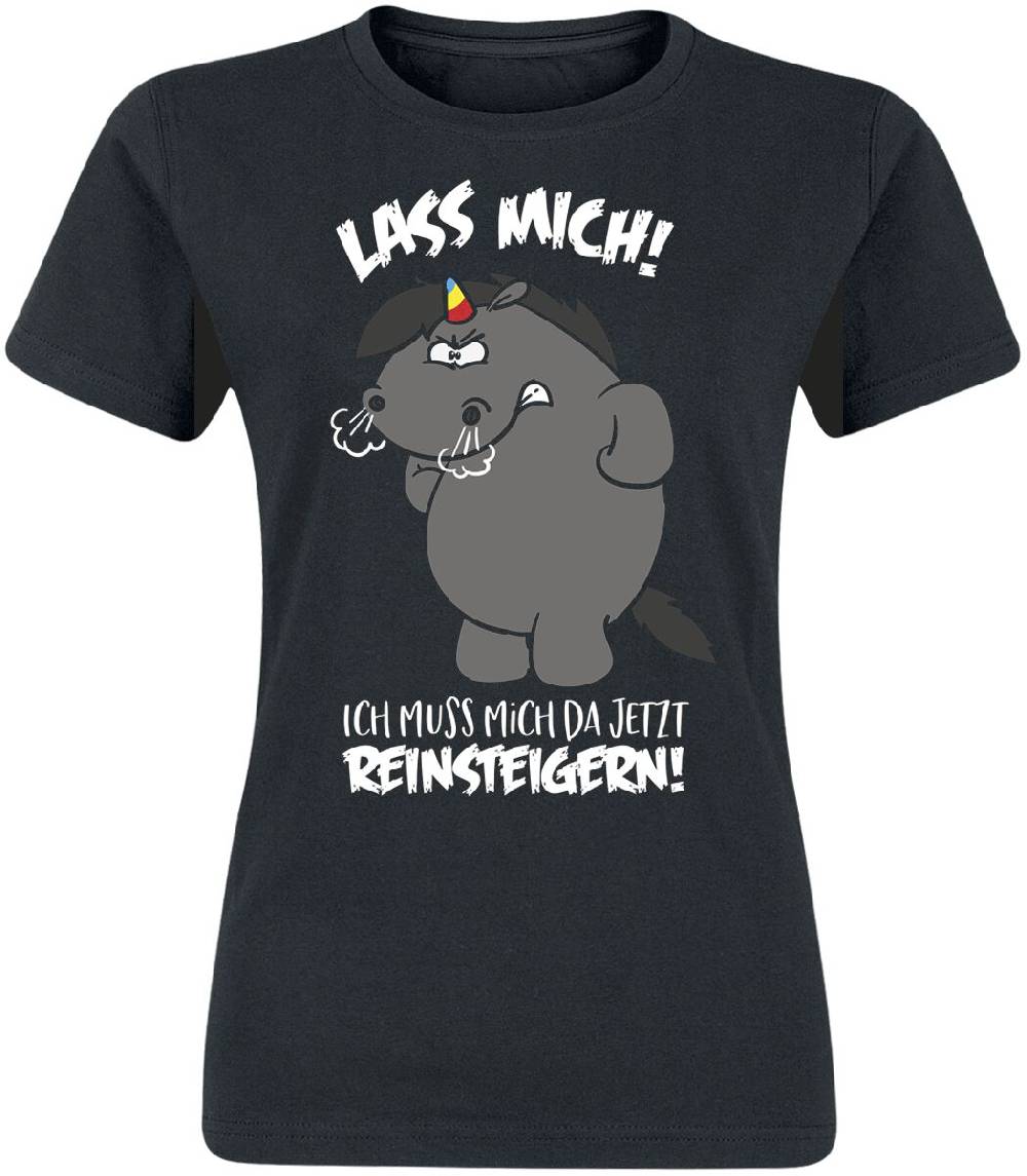 EMP "Grummeleinhorn - Lass mich! Ich muss mich da jetzt reinsteigern!" T-Shirt schwarz von Pummeleinhorn