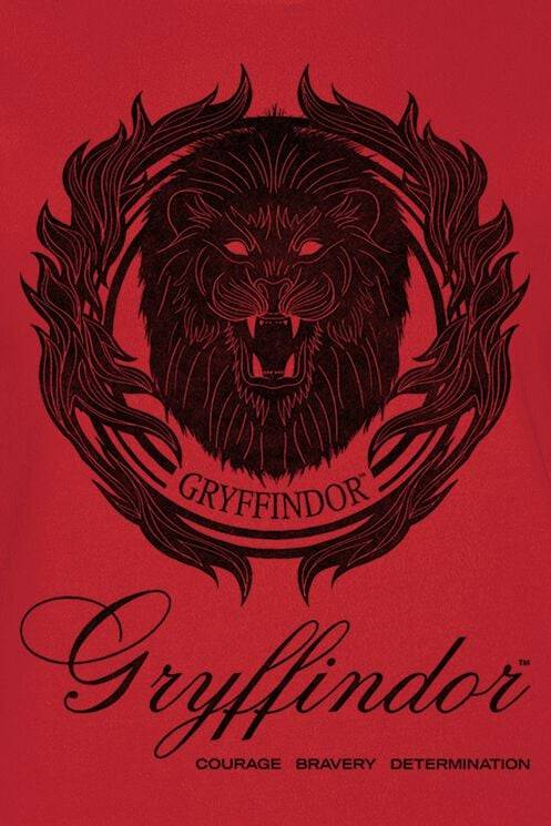 EMP "Gryffindor - Courage Bravery Determination" T-Shirt Rot Von Harry Potter