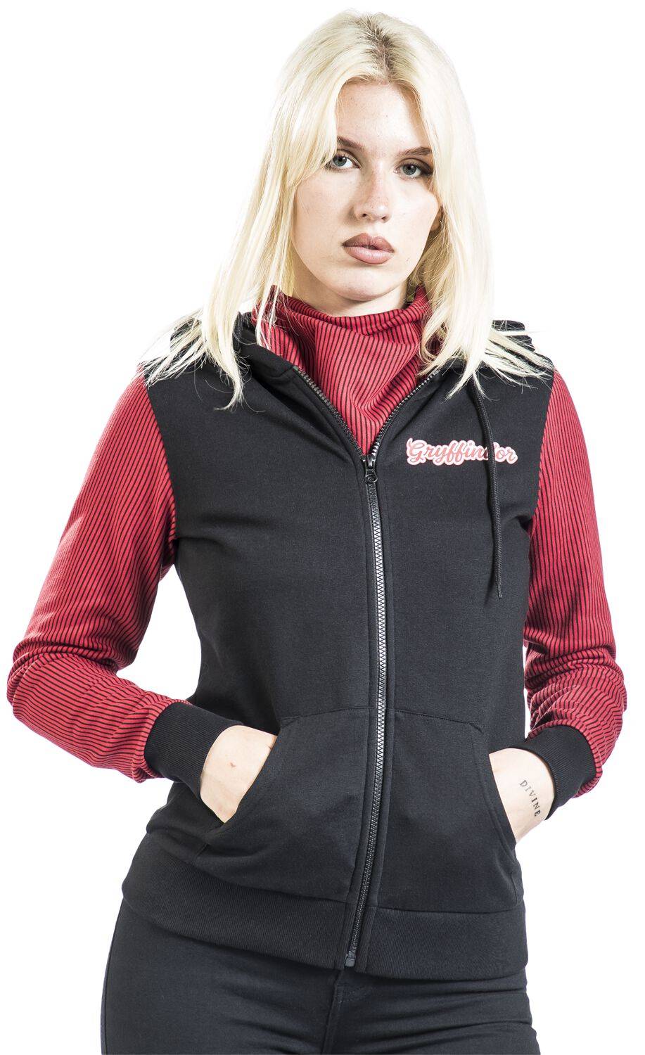 EMP "Gryffindor" Kapuzenjacke Schwarz/rot Von Harry Potter