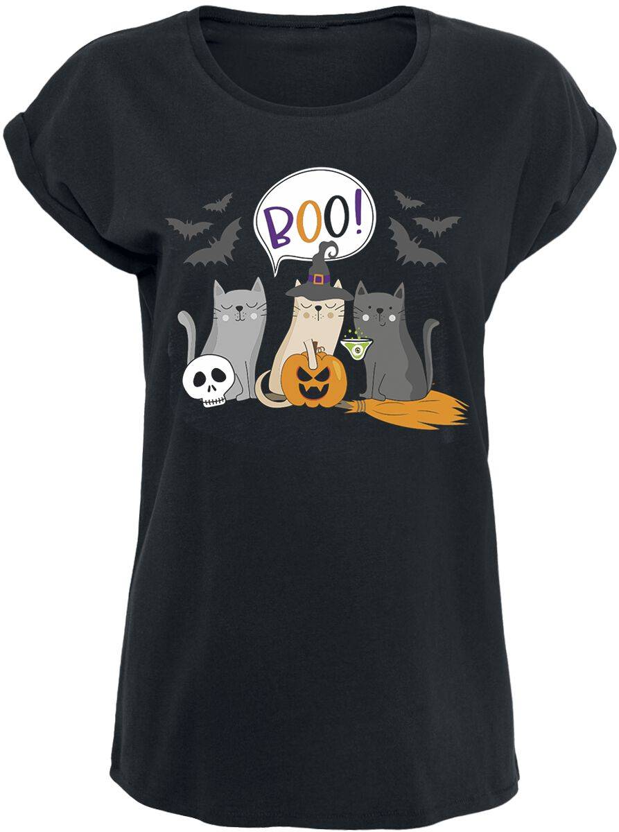 EMP "Halloween Katzen - Boo!" T-Shirt schwarz von Sprüche