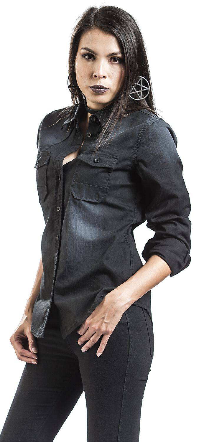 EMP "Hardee Girl Shirt" Langarmhemd Schwarz Von Brandit