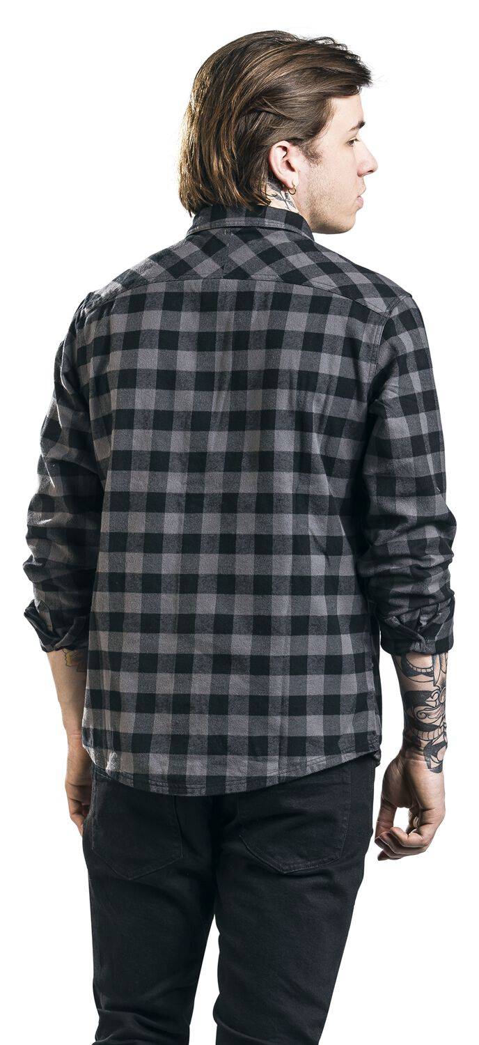 EMP "Harley Shirt" Flanellhemd Charcoal/schwarz Von Vintage Industries