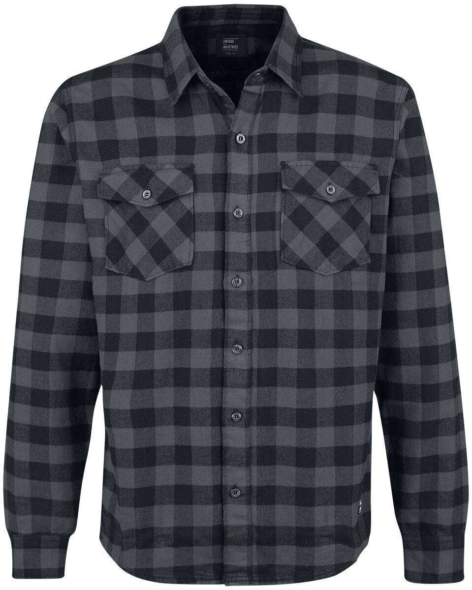 EMP "Harley Shirt" Flanellhemd charcoal/schwarz von Vintage Industries