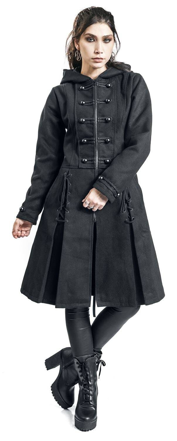 EMP "Haunt Coat" Trenchcoat Schwarz Von Poizen Industries