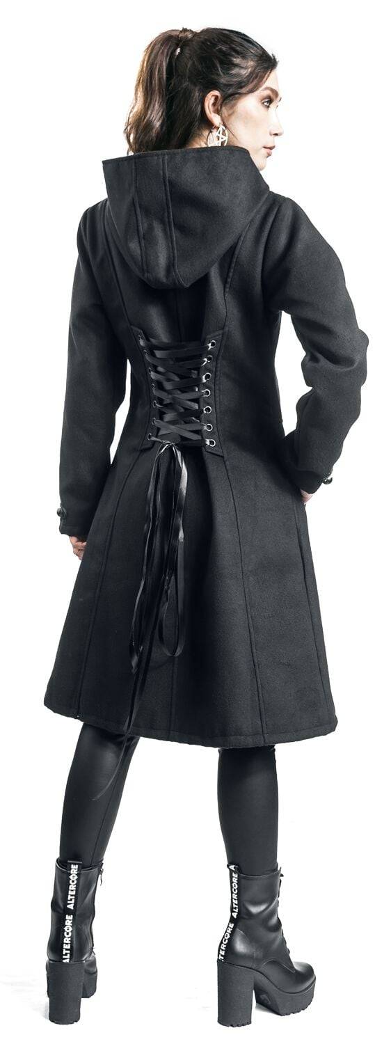 EMP "Haunt Coat" Trenchcoat Schwarz Von Poizen Industries