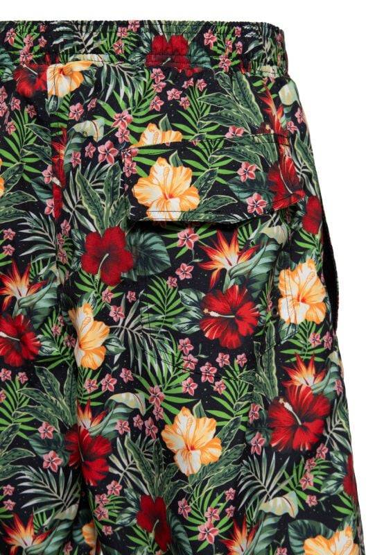 EMP "Hawaiian Style Swim Shorts" Badeshort Schwarz Von King Kerosin