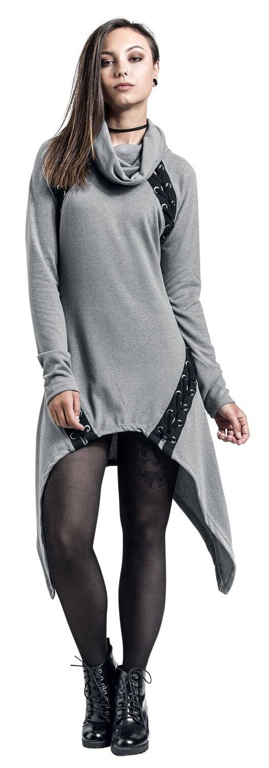 EMP "Hazard Dress" Kurzes Kleid Grau Von Poizen Industries