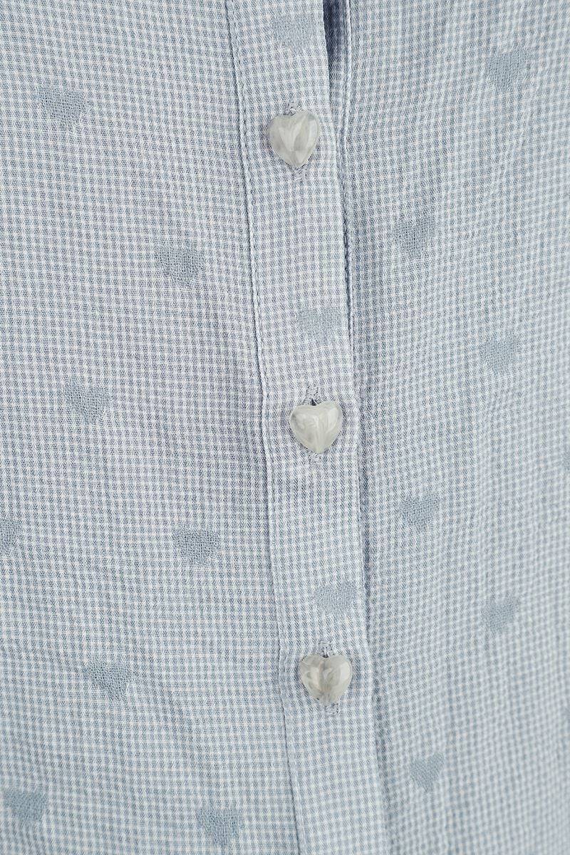 EMP "Heart On Her Sleeve Blouse" Bluse Blau Von Banned Retro