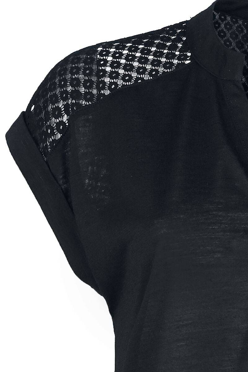 EMP "Heeze - Back Lace Wide Slub Jersey Tee" T-Shirt Schwarz Von Rotterdamned