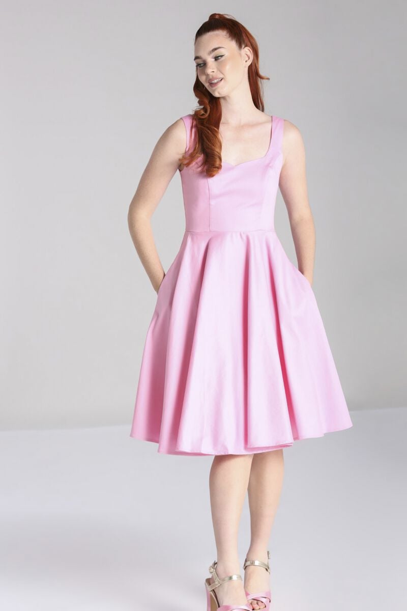 EMP "Heidi Dress Pink" Mittellanges Kleid Pink Von Hell Bunny