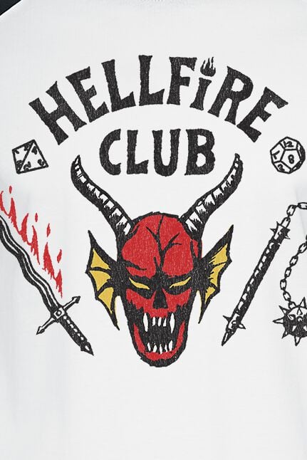 EMP "Hellfire Club" T-Shirt Weiß/schwarz Von Stranger Things