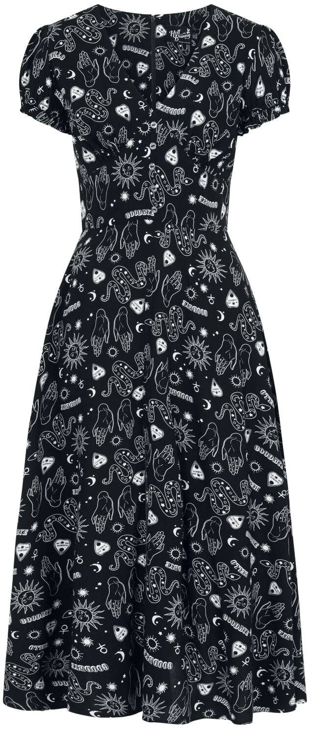EMP "Hello Goodbye Dress" Langes Kleid schwarz/weiß von Hell Bunny