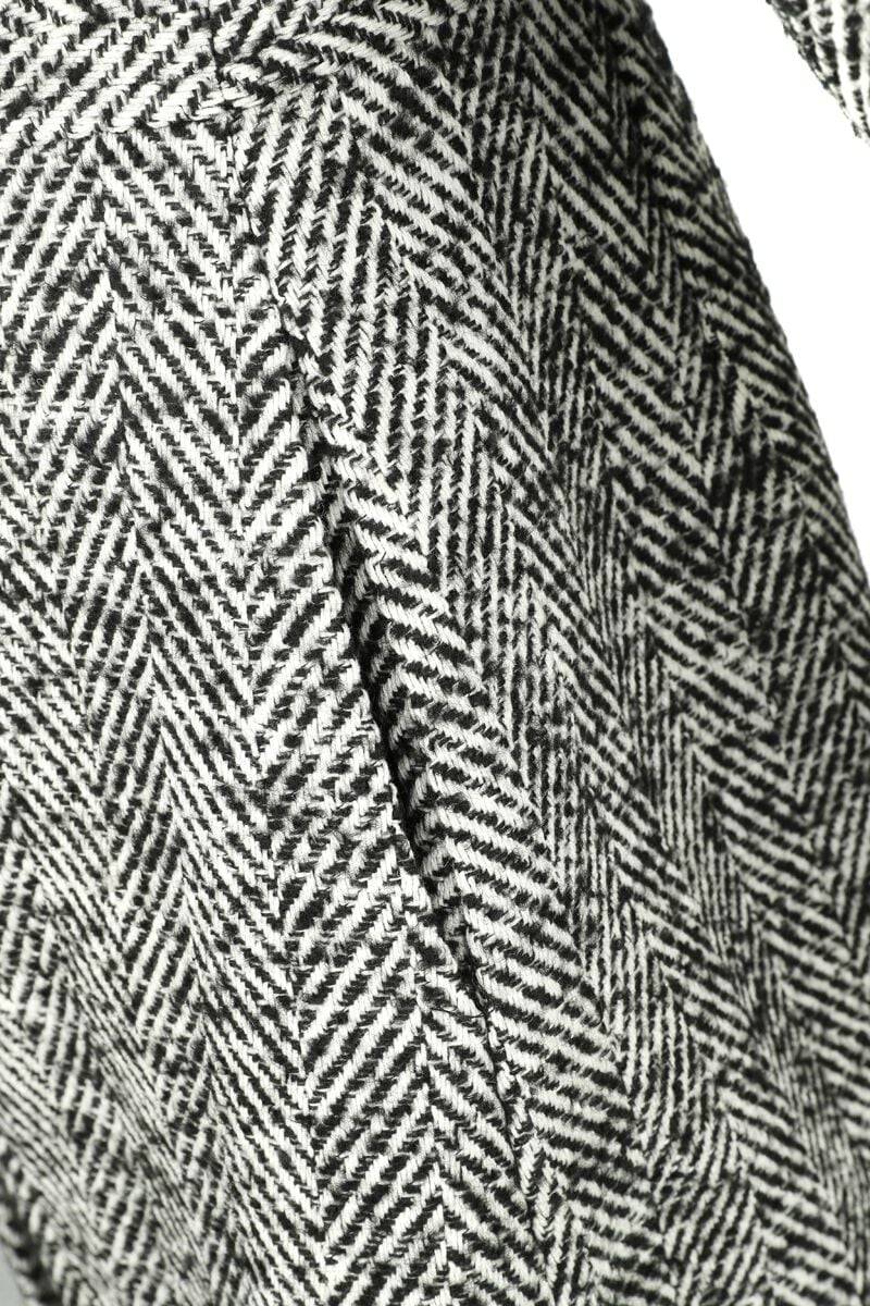 EMP "Herringbone Double Breasted Coat" Mantel Schwarz/weiß Von Voodoo Vixen