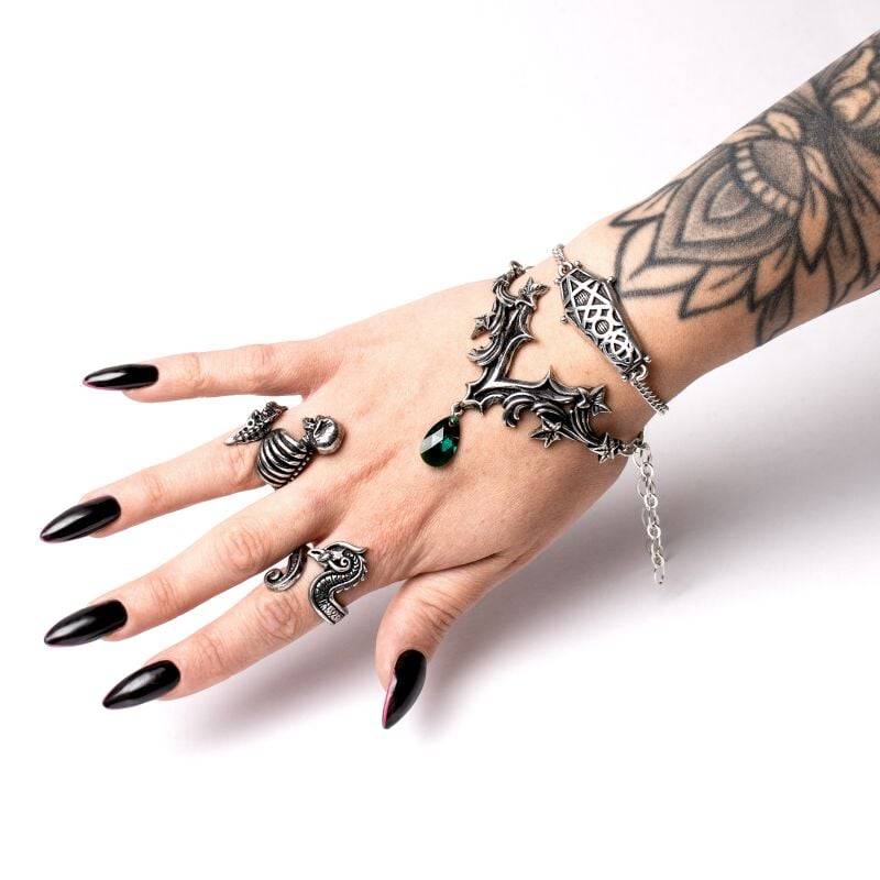 EMP "Hex Coffin" Armkette Silberfarben Von Alchemy Gothic