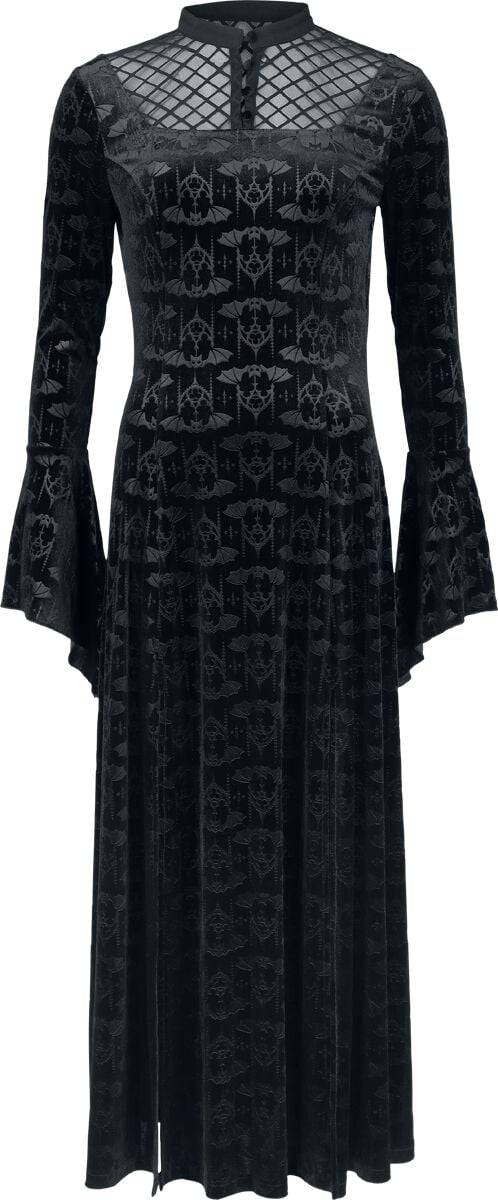 EMP "Hex Gothic Bat Dress" Langes Kleid schwarz von Banned Alternative