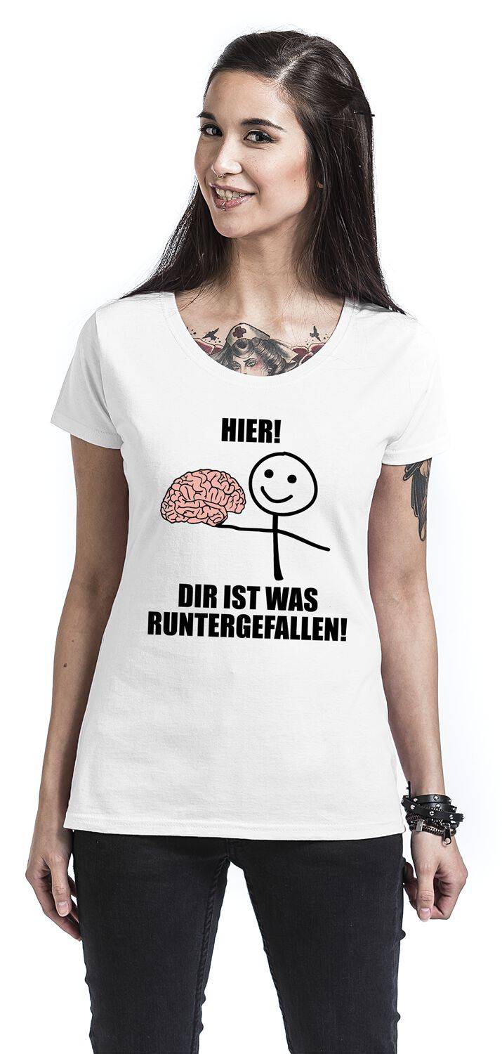EMP "Hier! Dir Ist Was Runtergefallen!" T-Shirt Weiß Von Sprüche