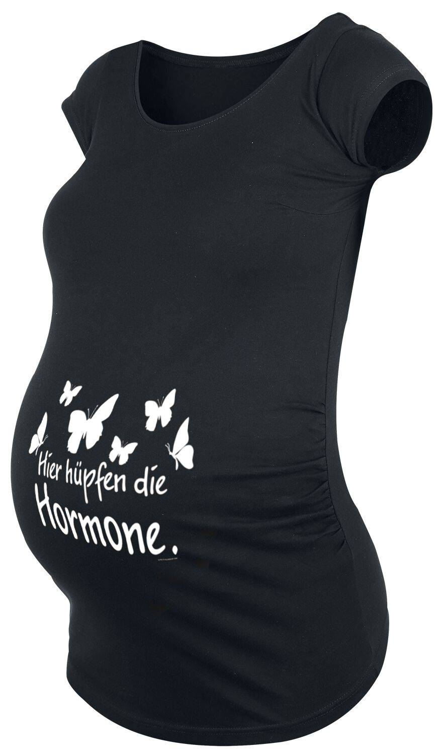 EMP "Hier hüpfen die Hormone." T-Shirt schwarz von Umstandsmode