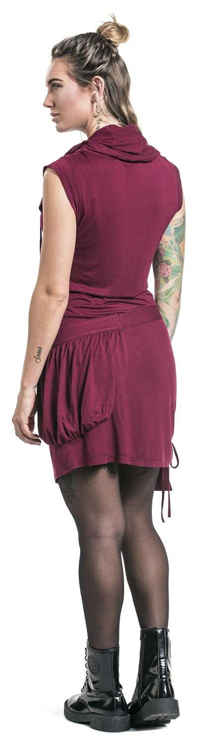 EMP "High Neck Dress" Kurzes Kleid Bordeaux Von RED By EMP