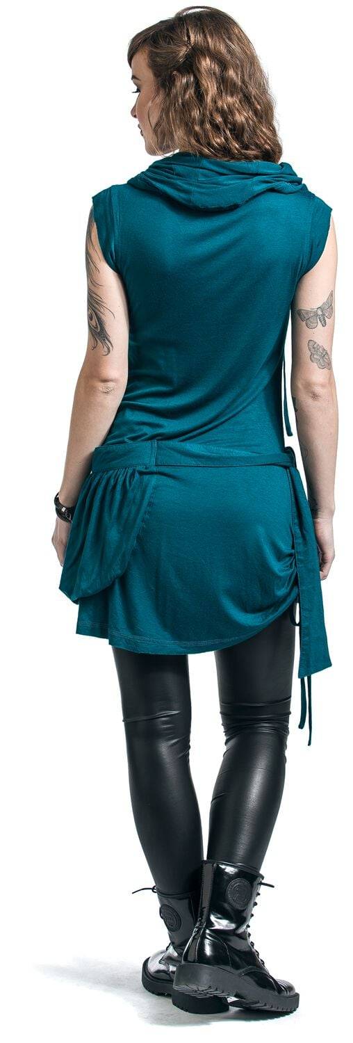EMP "High Neck Dress" Kurzes Kleid Petrol Von RED By EMP
