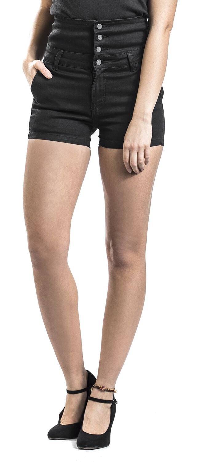 EMP "High Waist Denim Hot Pant" Hotpant Schwarz Von Forplay