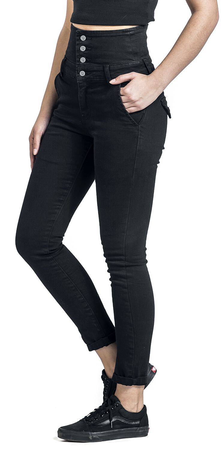 EMP "High Waist Denim Jeans" Jeans Schwarz Von RED By EMP
