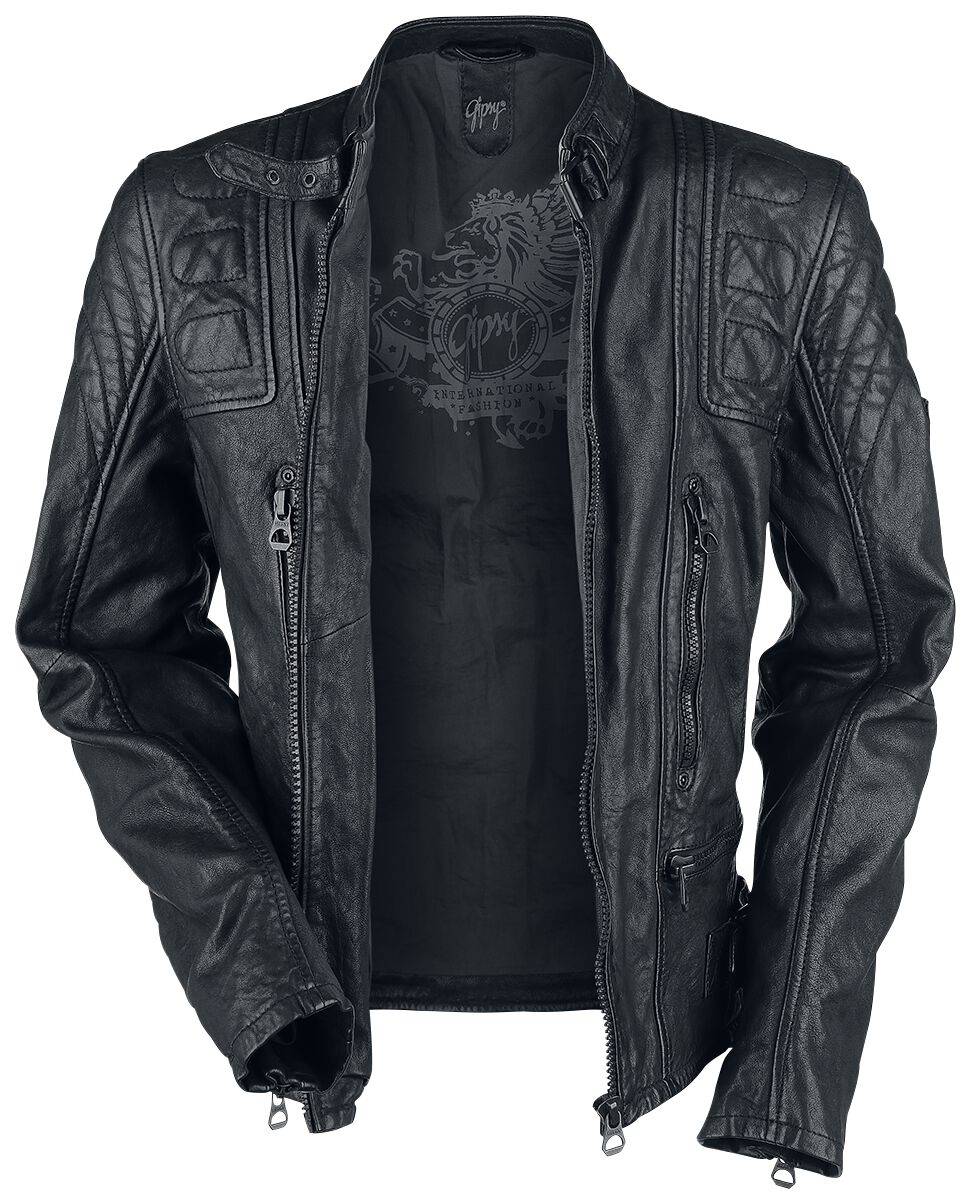 EMP "Highway 2 Slim Fit LAGIV" Lederjacke Schwarz Von Gipsy