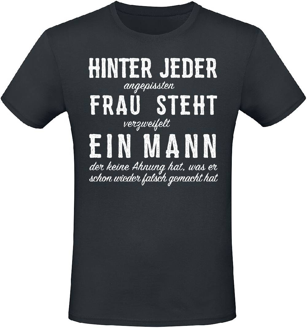 EMP "Hinter jeder Frau steht ein Mann" T-Shirt schwarz von Sprüche