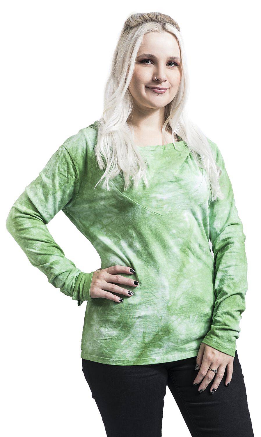 EMP "Hooded Top Deva" Kapuzenpullover Grün Von Outer Vision