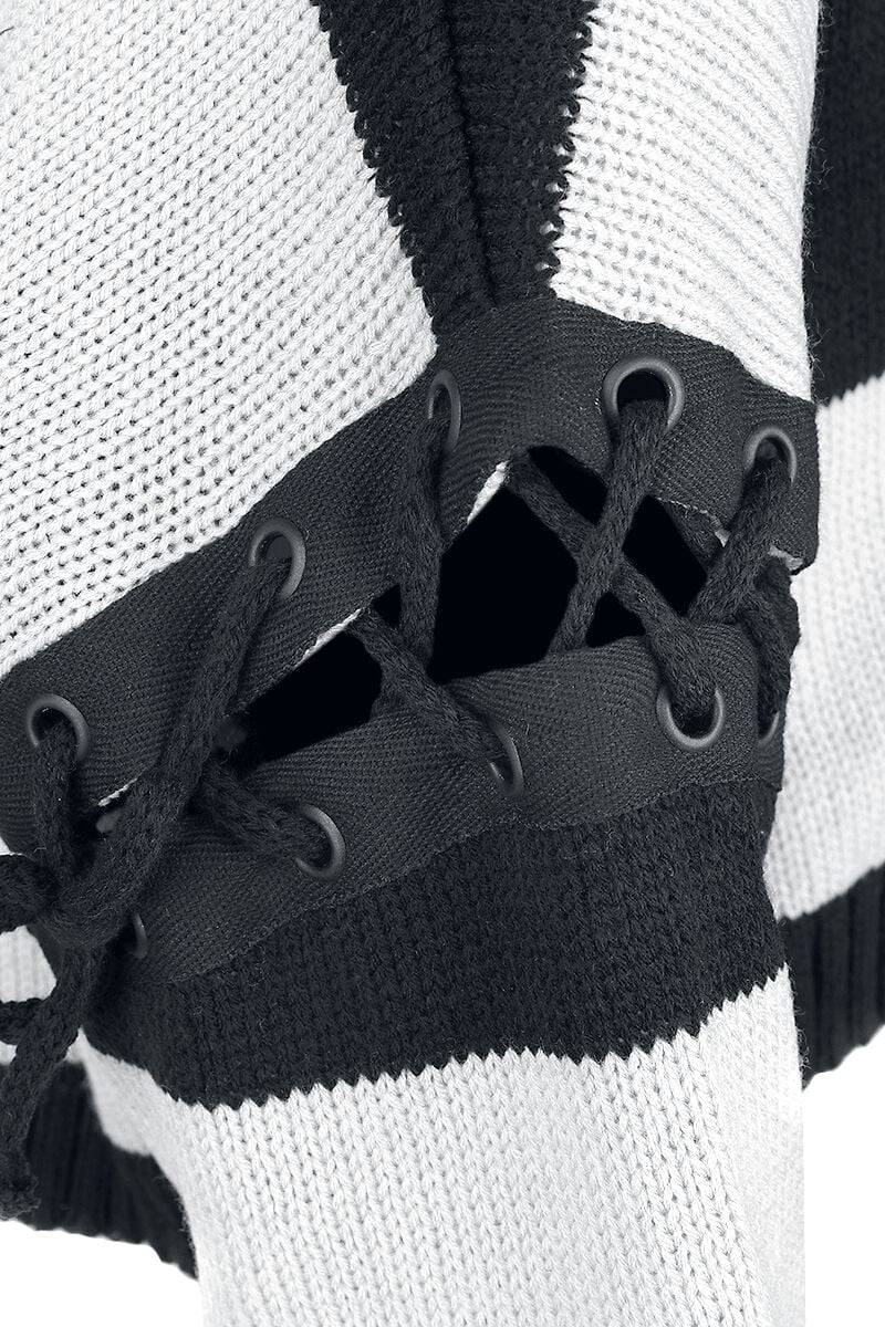 EMP "Hypnosis Top" Strickpullover Schwarz/weiß Von Heartless