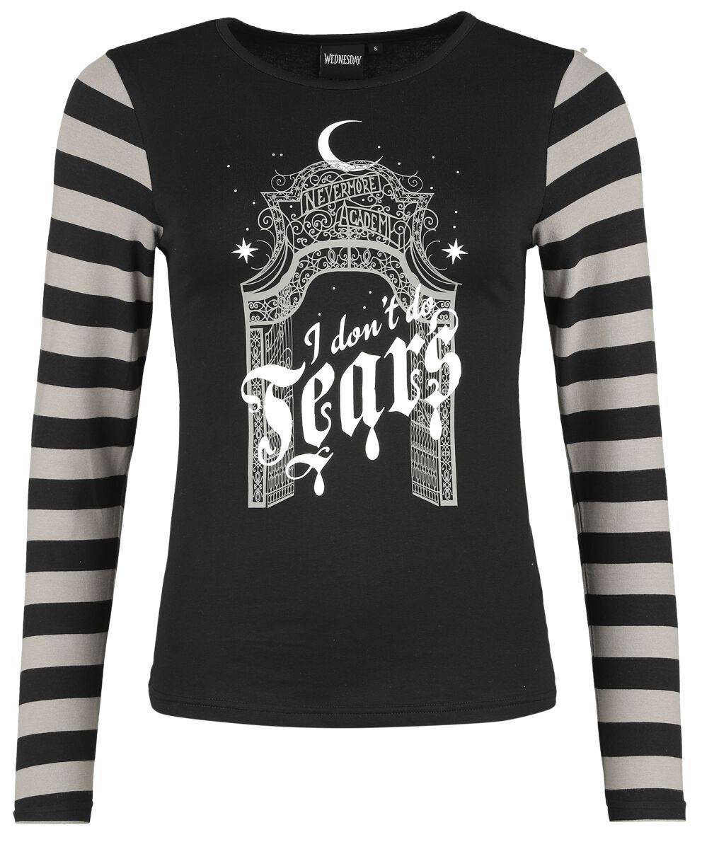 EMP "I Don't Do Tears" Langarmshirt grau/schwarz von Wednesday