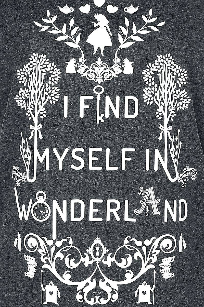 EMP "I Find Myself In Wonderland" T-Shirt Grau Meliert Von Alice Im Wunderland