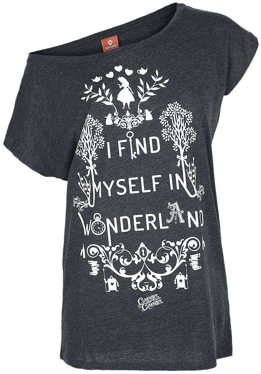 EMP "I Find Myself In Wonderland" T-Shirt grau meliert von Alice im Wunderland