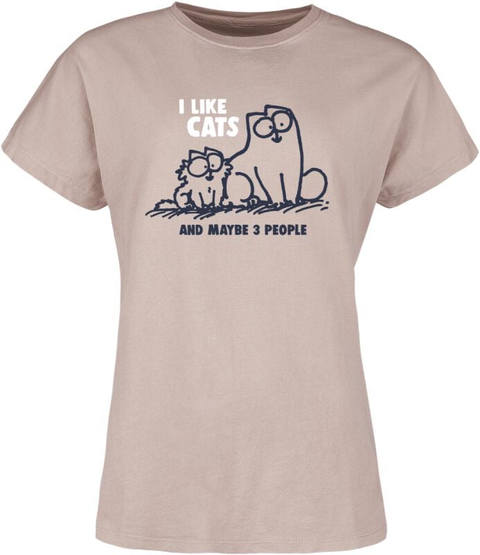 EMP "I Like Cats And Maybe 3 People" T-Shirt altrosa von Simon's Cat