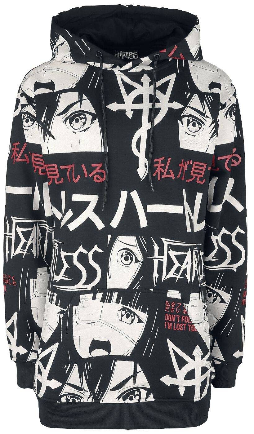 EMP "I'm Lost Hood" Kapuzenpullover schwarz/weiß/rot von Heartless