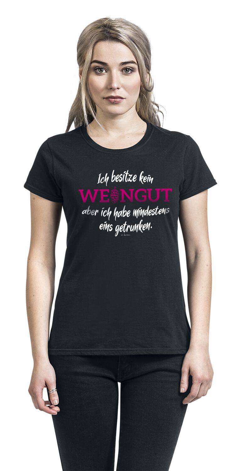 EMP "Ich Besitze Kein Weingut" T-Shirt Schwarz Von Alkohol & Party