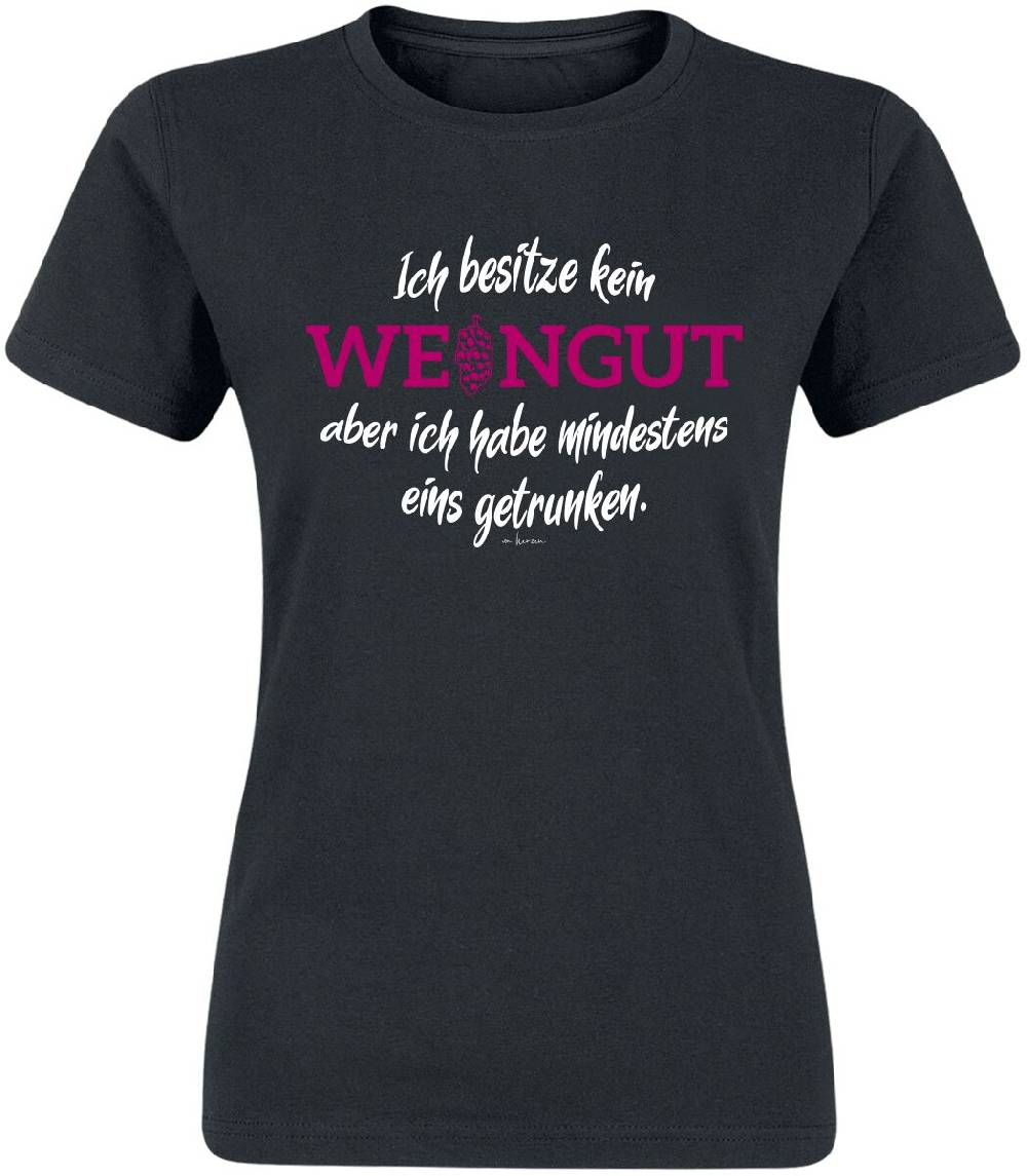 EMP "Ich besitze kein Weingut" T-Shirt schwarz von Alkohol & Party
