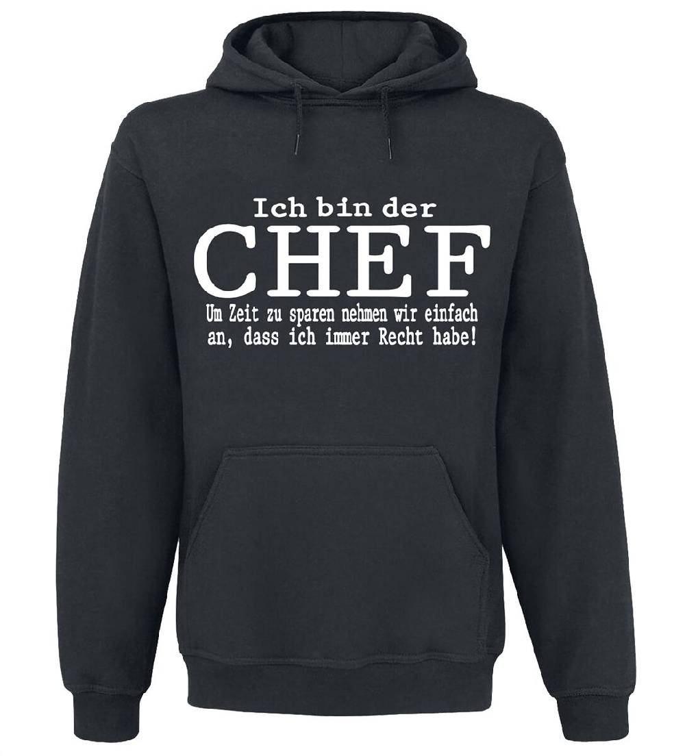EMP "Ich bin der Chef" Kapuzenpullover schwarz von Sprüche