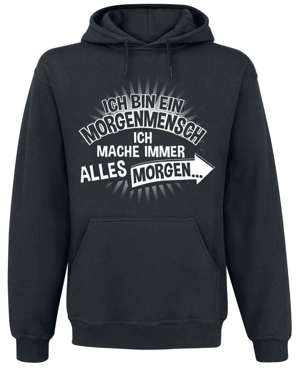 EMP "Ich bin ein Morgenmensch" Kapuzenpullover schwarz von Sprüche