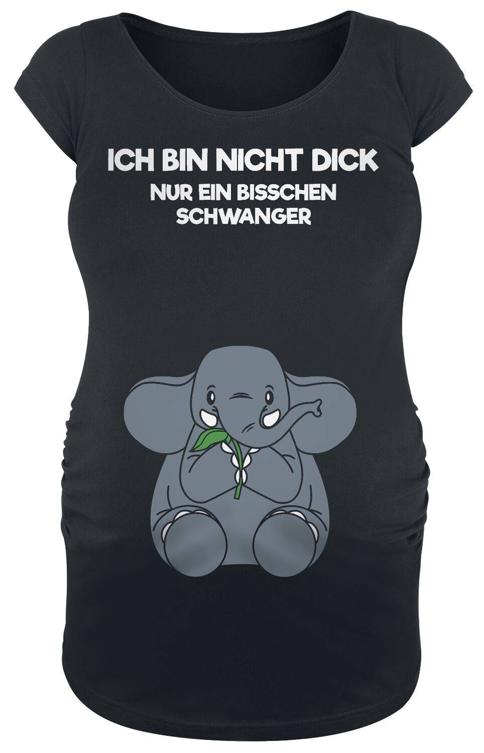 EMP "Ich bin nicht dick" T-Shirt schwarz von Umstandsmode