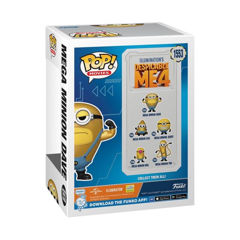 EMP "Ich - Einfach Unverbesserlich 4 - Mega Minion Dave Vinyl Figur 1553" Funko Pop! Multicolor Von Minions