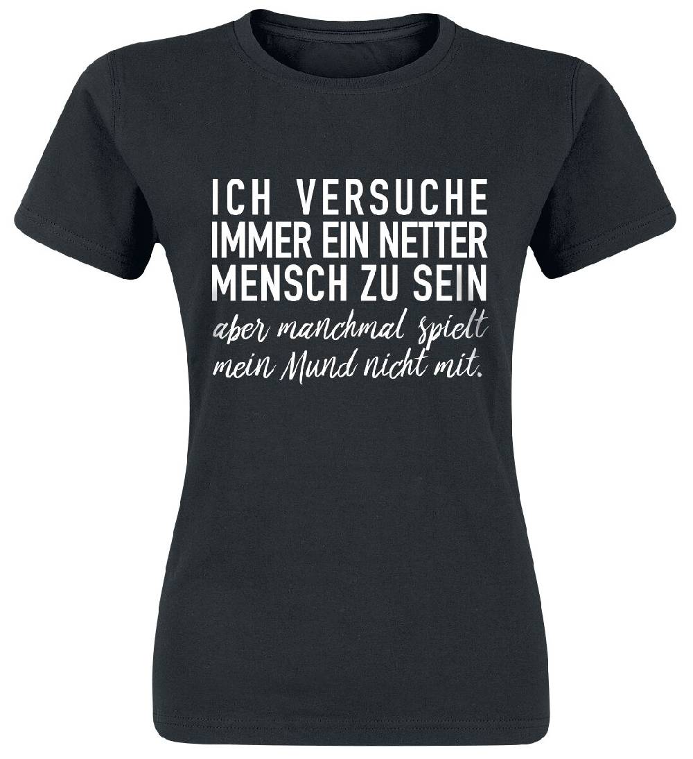 EMP "Ich versuche immer ein netter Mensch zu sein " T-Shirt schwarz von Sprüche