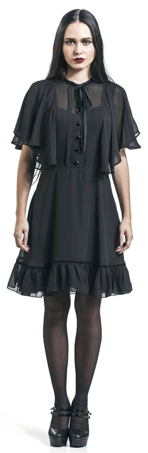 EMP "Imperia Dress" Kurzes Kleid Schwarz Von Hell Bunny