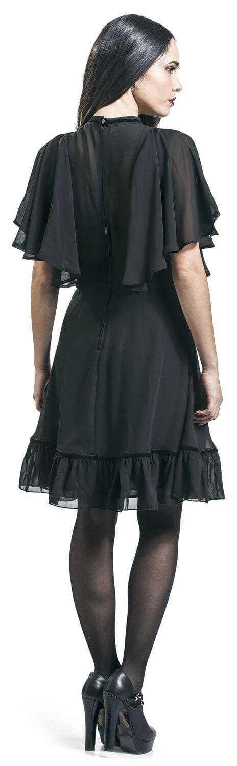EMP "Imperia Dress" Kurzes Kleid Schwarz Von Hell Bunny