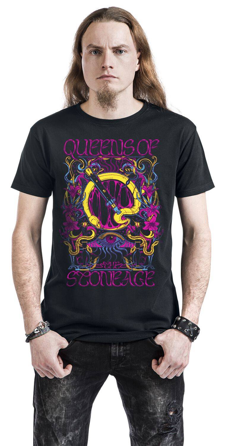 EMP "In Times New Roman - Neon Sacrilege" T-Shirt Schwarz Von Queens Of The Stone Age
