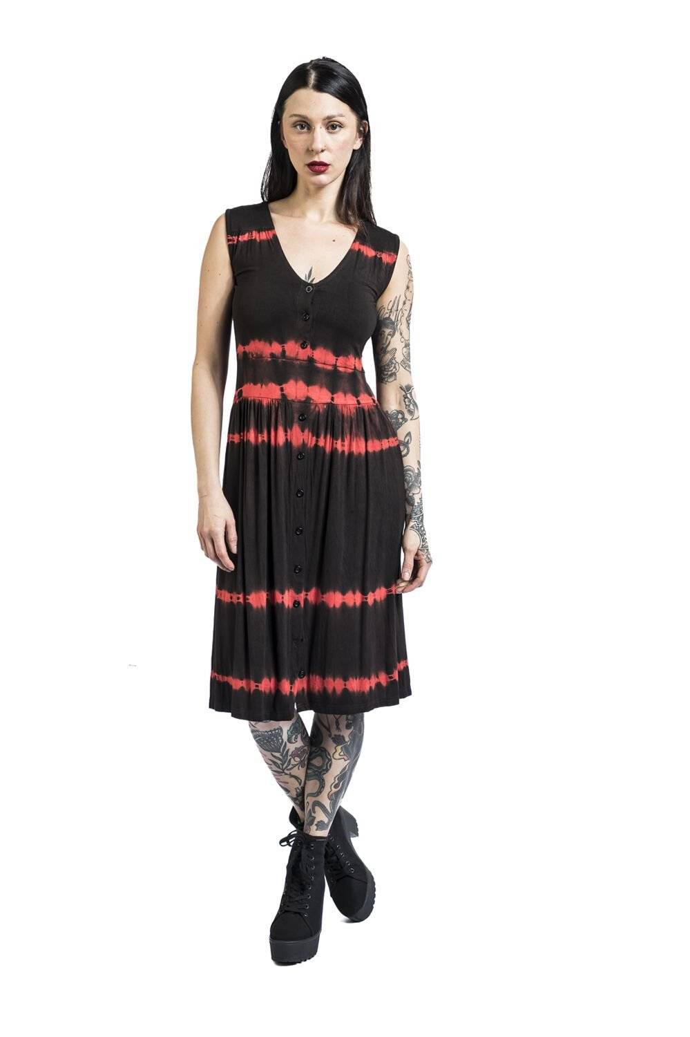 EMP "Ione Dress" Kurzes Kleid Schwarz/rot Von Innocent