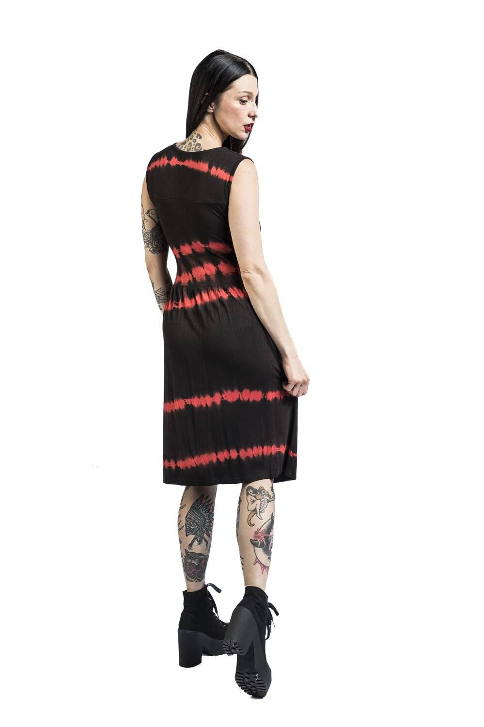 EMP "Ione Dress" Kurzes Kleid Schwarz/rot Von Innocent