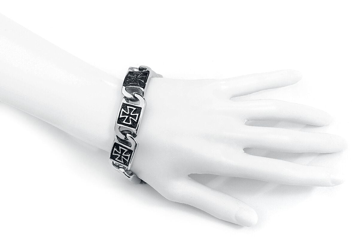 EMP "Iron Cross" Armband Silberfarben Von EtNox Hard And Heavy
