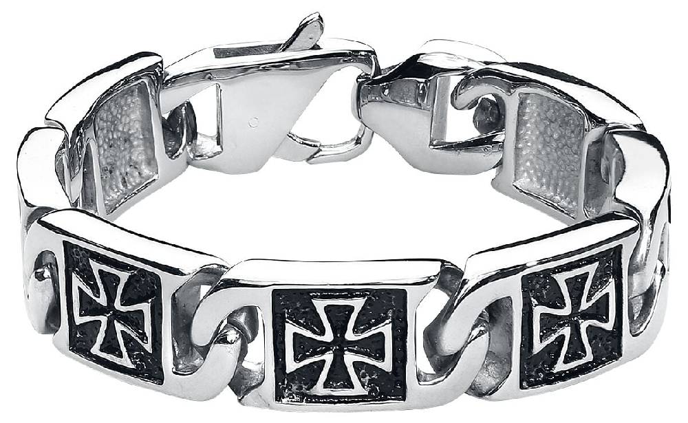EMP "Iron Cross" Armband silberfarben von etNox hard and heavy